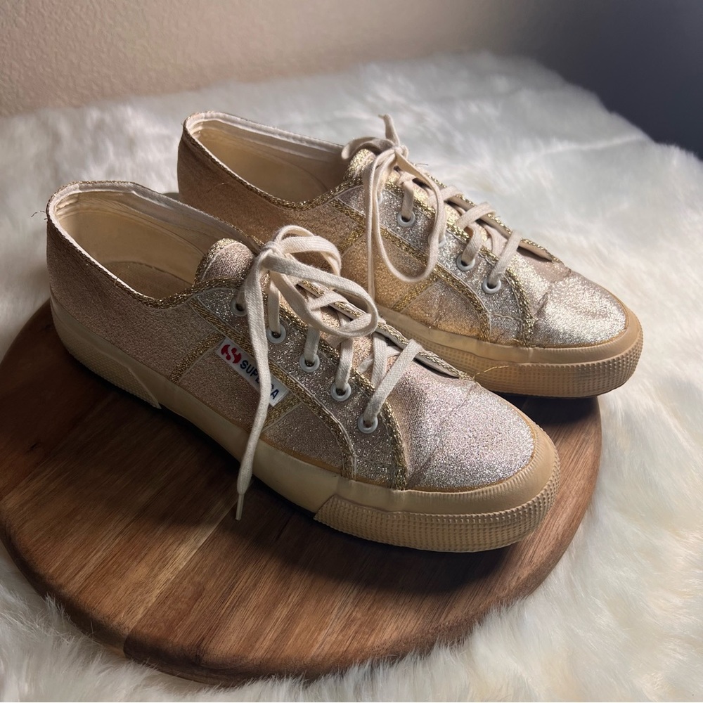 Superga Metallic Gold Made in Italy Sneakers Size EU 38